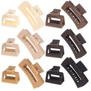 Fashionable 12-Piece Rectangle Hair Claw Clip Set - Perfect for Any Style